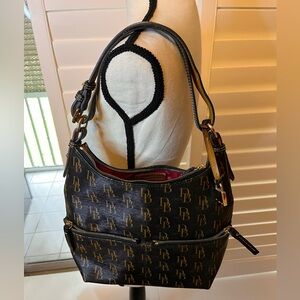 Vintage Dooney and Bourke Brown Monogram Shoulder Bag